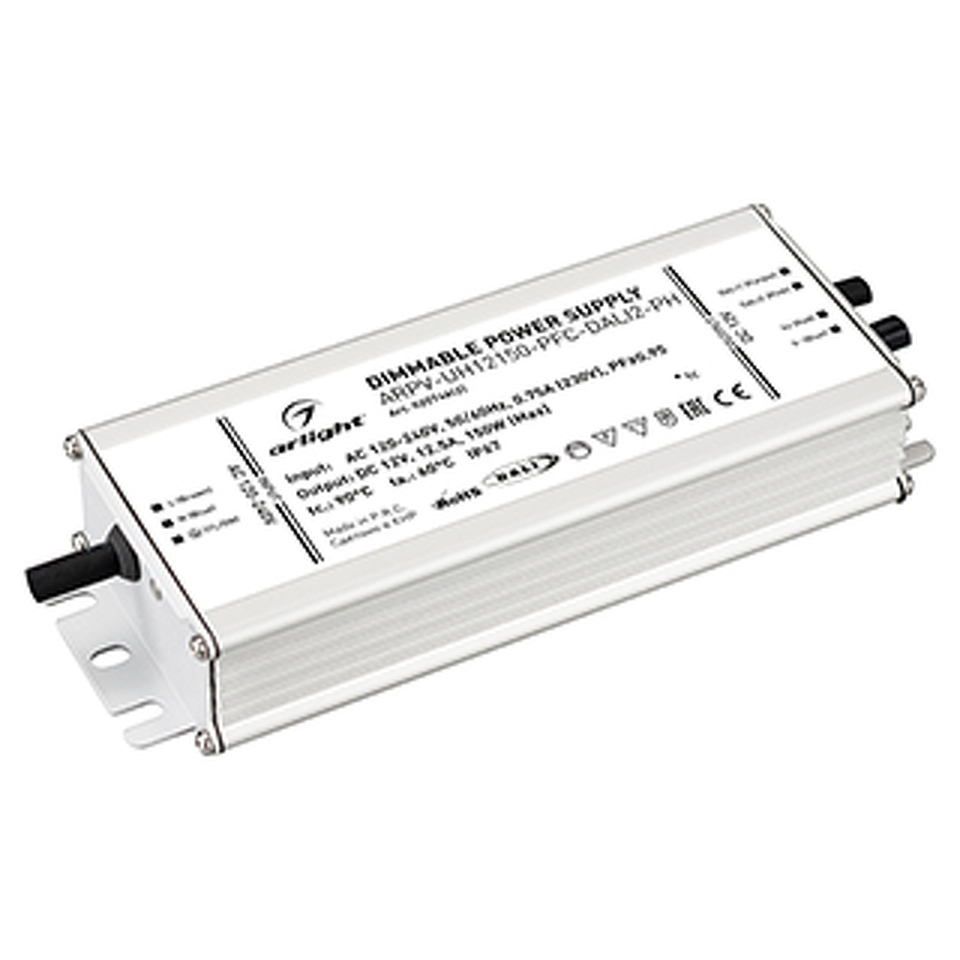 Фото №1  Arlight Блок питания ARPV-UH12150-PFC-DALI2-PH (12V, 12.5A, 150W) ( IP67 Металл, 7 лет)