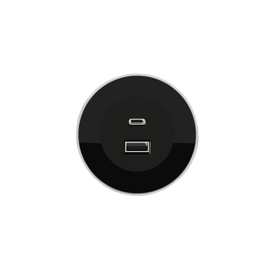 Фото №1  ASA Розетка VERSADOT USB, врезная, чёрный