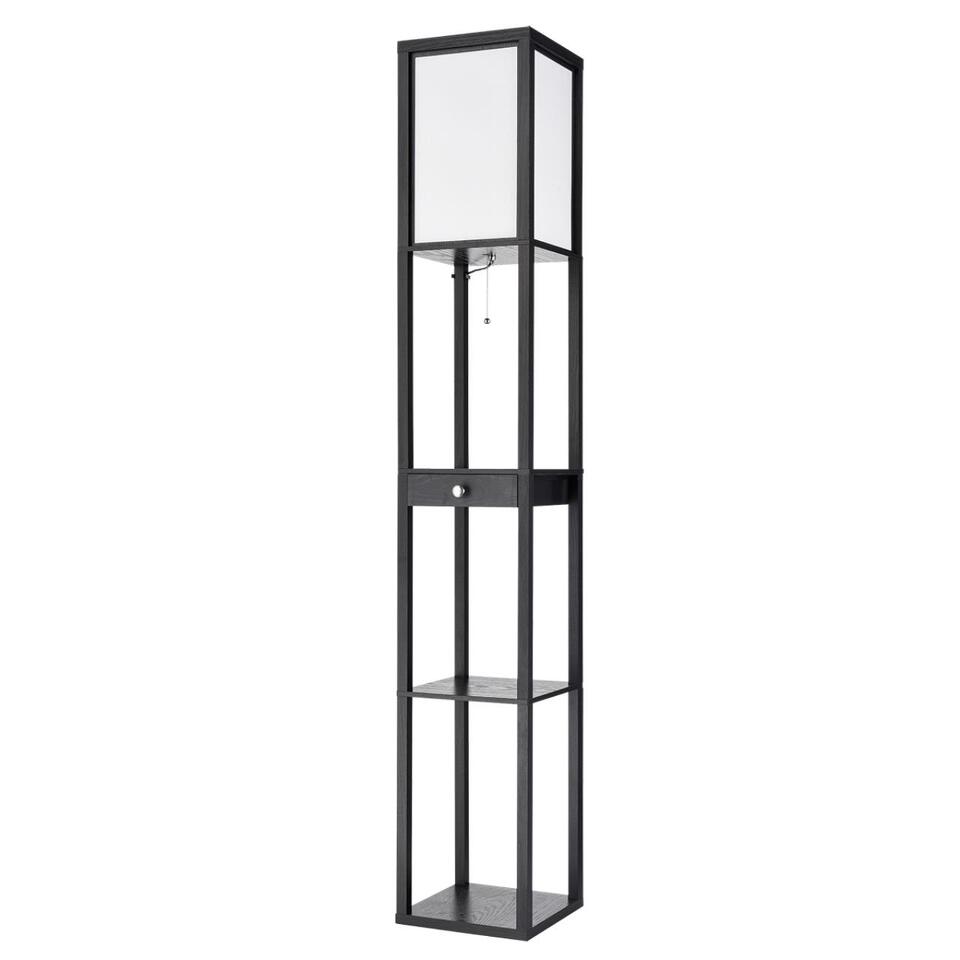 Фото №12  Торшер LUMION 8092/1F COMFI LN26 460 черный/белый, дерево/текстиль Торшер Е27 1*60W 220V PRACTIC