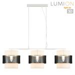 Превью фото №1  Подвесной светильник LUMION 8002/3A MODERNI LN25 000 белый, черный металл/металл, текстиль Подвес Е27 3*60W 220V ANIMAISA