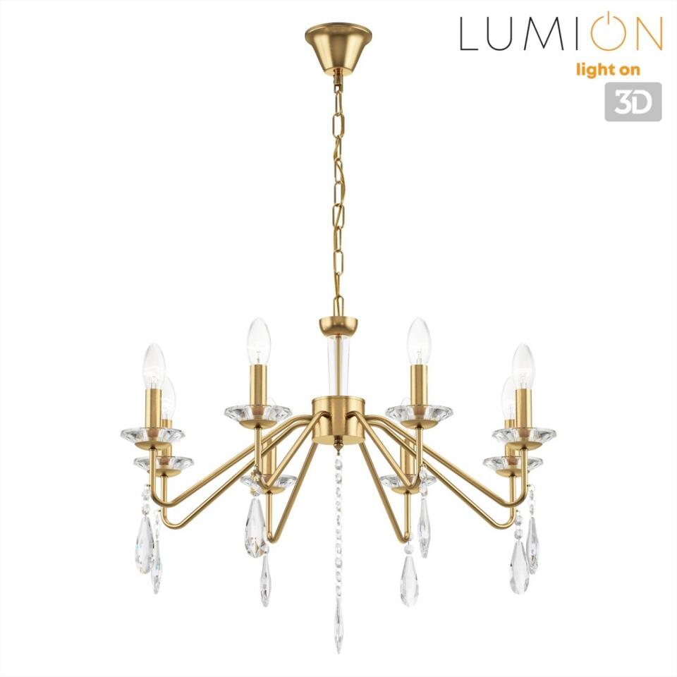 Фото №8  Люстра LUMION 8319/8 CLASSI LN26 077 шампань/прозрачный, металл/хрусталь Люстра E14 8*40W 220V SEVERINA