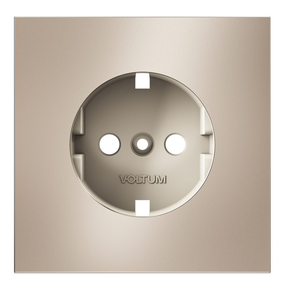 Фото №7  VOLTUM Накладка для розетки с заземлением, S70 Metal (платина)