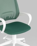 Превью фото №9  Кресло Кресло офисное TopChairs ST-BASIC-W зеленый крестовина пластик белый
