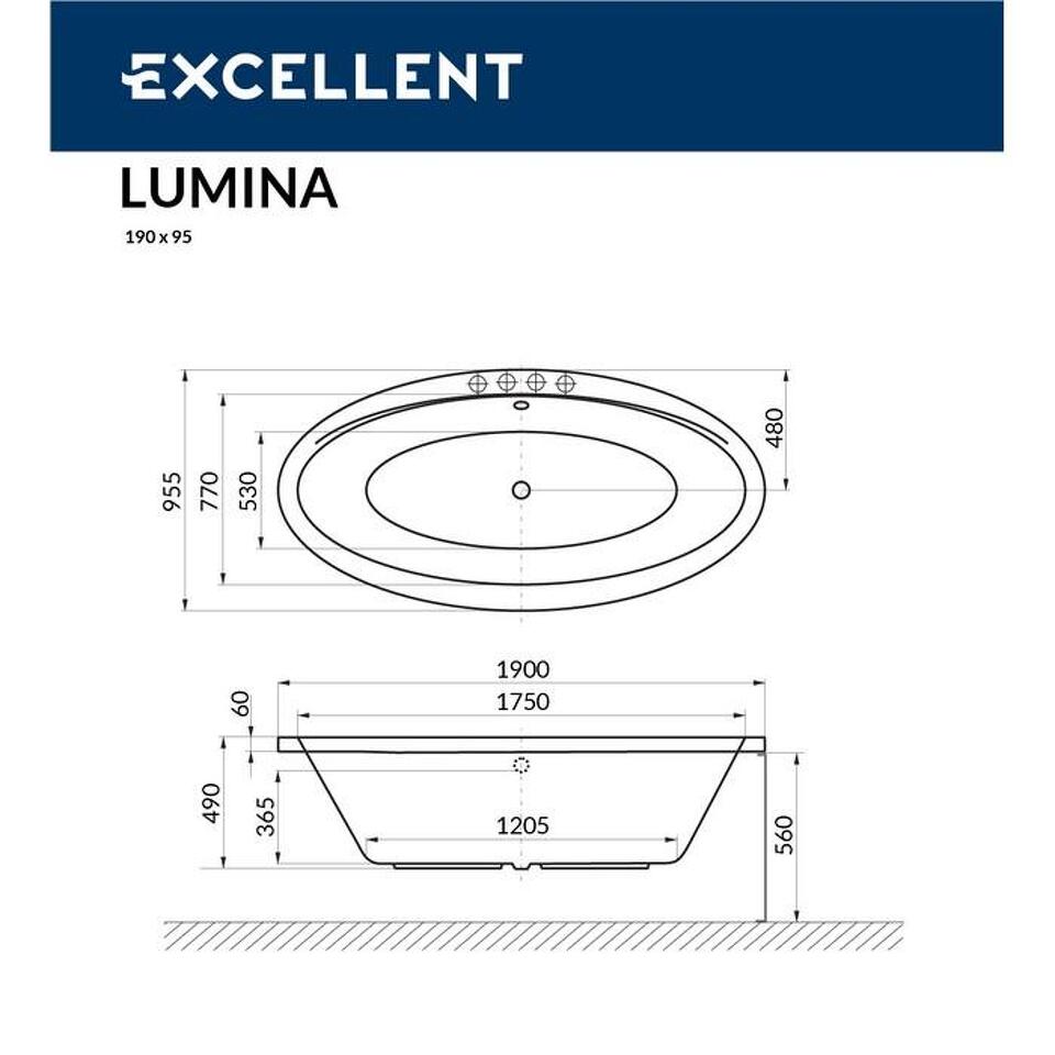Фото №7  Ванна EXCELLENT Lumina 190x95 "RELAX" (золото)