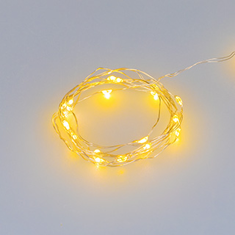 Фото №1  Ardecoled Светодиодная гирлянда ARD-DEW-HOME-2000-CLEAR-20LED-STD Yellow (1.5V, Battery Pack, Cork) ( IP20)