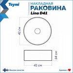 Превью фото №3  Раковина Teymi Раковина Lina D41 накладная, Графит Матовая T50196