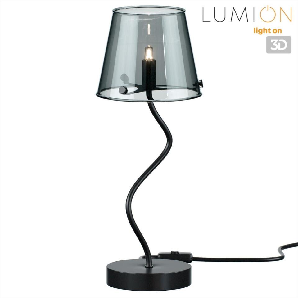 Фото №8  Настольная лампа LUMION 6570/1T MODERNI LN26 212 черный/дымчатый/металл/стекло Настольная лампа G9 1*20W 220V SMOKY