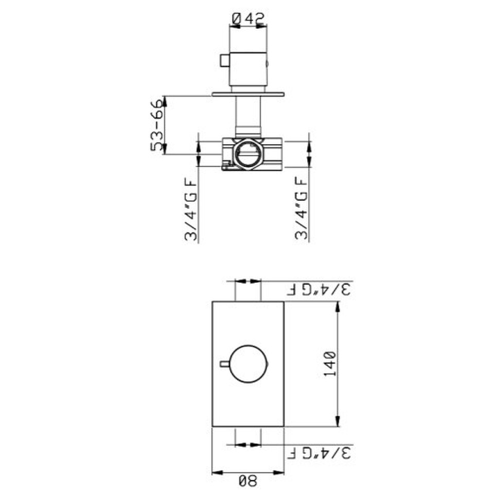Фото №3  RU401AXX AQUAelite SPA Home внешняя часть встроенного запорного вентиля Матовый чёрный, 38/05Q