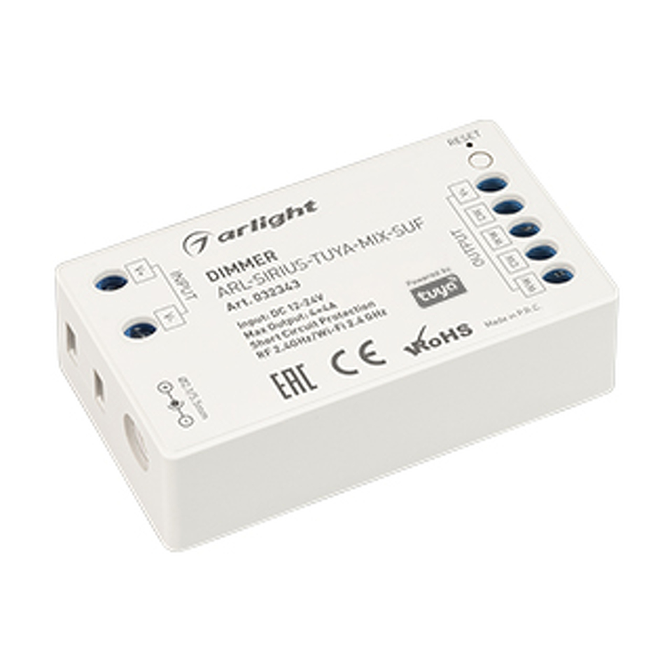 Фото №1  Arlight Диммер ARL-SIRIUS-TUYA-MIX-SUF (12-24V, 4x4A, 2.4G) ( Контроллер)