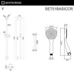 Превью фото №2  Душевой гарнитур на штанге WHITECROSS SET51BASICCR (хром)