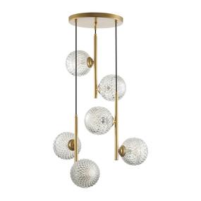 Фото LUMION 5292/6 MODERNI LN23 000 матовое золото Светильник подвесной E27 6*8W LED 220V GENEVA