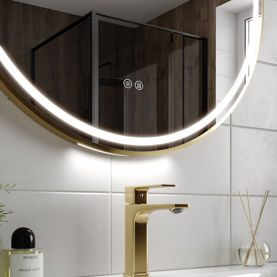 Фото №32  Watersense Зеркало Lina Supernova Gold D80, LED подсветка, сенсор, антипар T20123