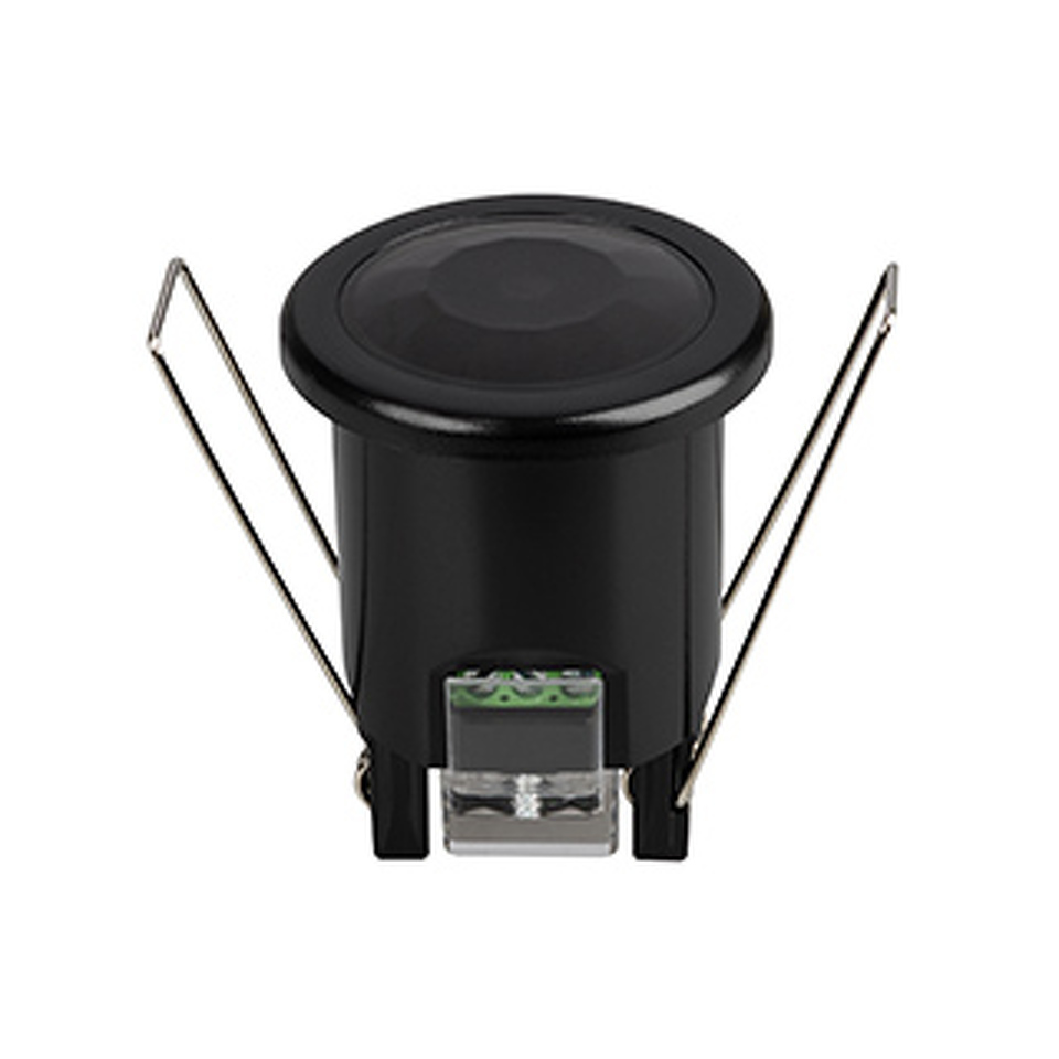 Фото №1  Датчик движения Arlight Датчик движения NAVE-PIR-BUILT-R50-400W-BK (230V, 0.6A, MINI, IP20) ( Пластик, 5 лет)