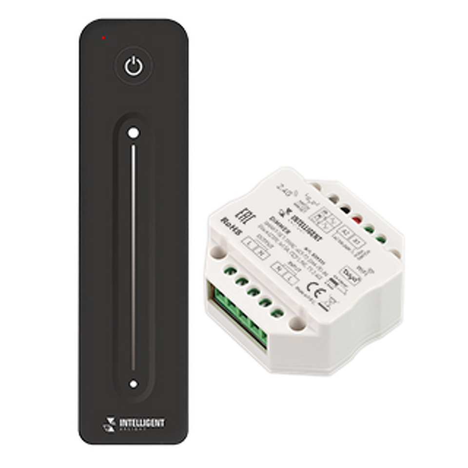 Фото №1  IARL INTELLIGENT ARLIGHT Диммер SMART-SET-TRIAC-601-72-DIM-PD-IN Black (230V, 1x1.5A, ПДУ LINE, TY, 2.4G) ( IP20 Пластик, 5 лет)