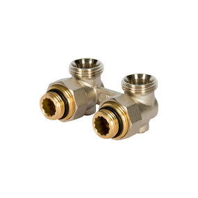 Фото Клапан Heizen угловой универсальный для радиаторов с нижним подключением 3/4х1/2