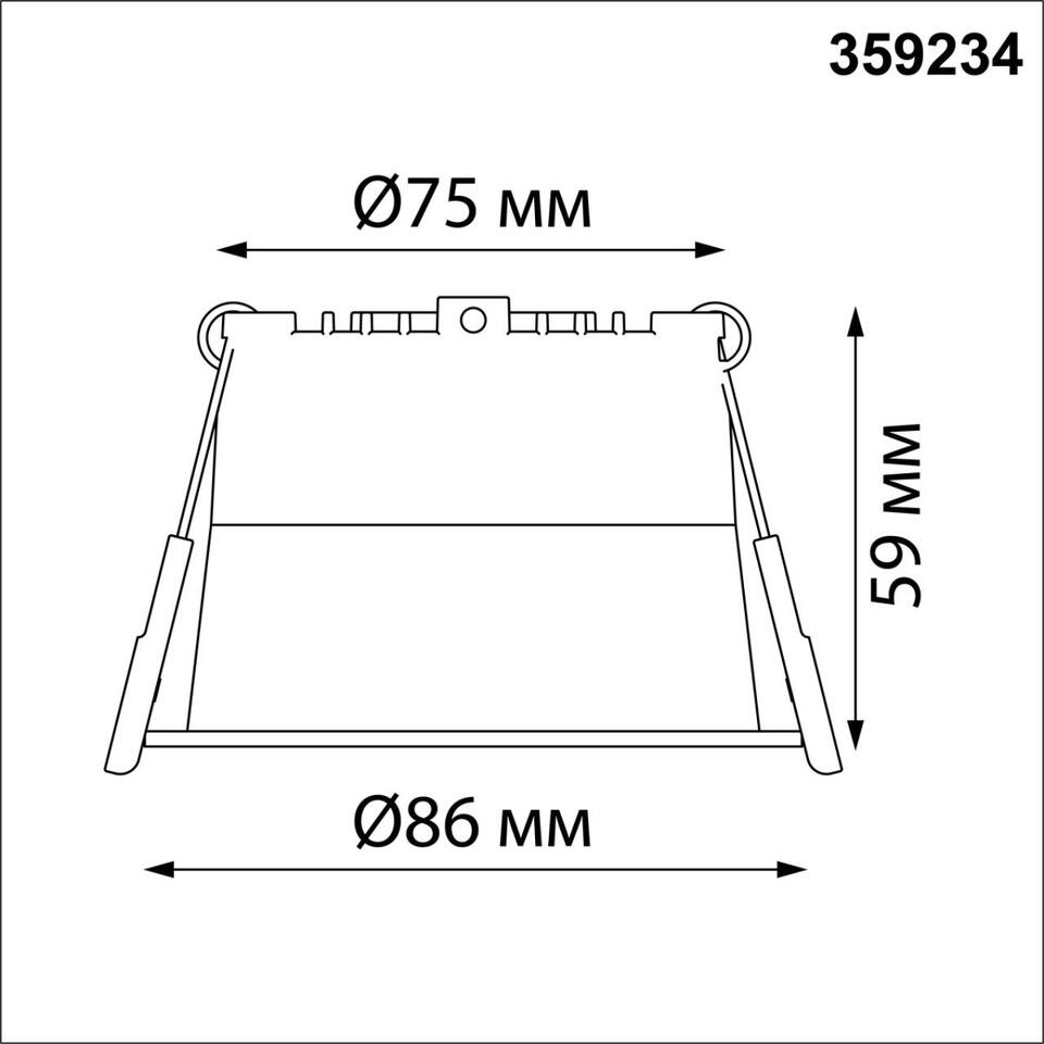 Фото №5  NOVOTECH 359234 SPOT NT23 472 белый Светильник встраиваемый светодиодный IP20 LED 9W 220V 540Лм 3000К TRAN
