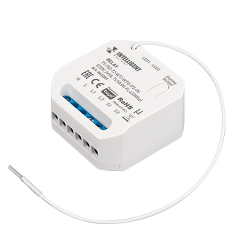 Фото №1  IARL INTELLIGENT ARLIGHT Релейный модуль TY-702-72-WTI-WTO-PS-IN (230V, 2x5A, TUYA Wi-Fi, 433Mhz) ( IP20 Пластик, 3 года)