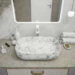 Превью фото №6  Раковина Teymi Раковина Solli 60 artceramic, накладная, Белый Мрамор T50398