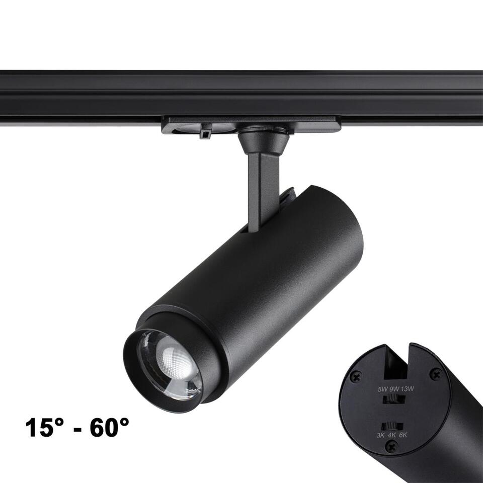Фото №8  NOVOTECH 359029 PORT NT23 220 черный Однофазный трехжильный трековый светильник с перекл. цв.температуры и мощности IP20 LED 3000К\4000К\6000К 5W/9W/13W 220V N