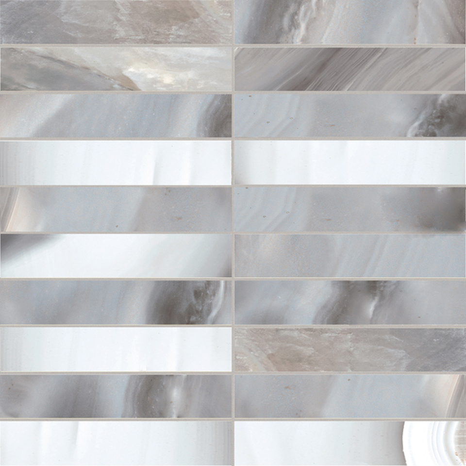 Фото №1  Мозаика REX Мозаика ALABASTRI ZAFFIRO MOSAICO LAP 3X15 RET 30x30