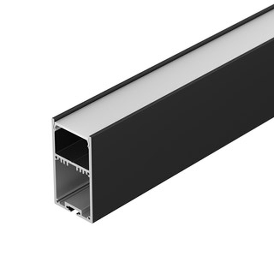 Фото №1  Arlight Профиль с экраном SL-LINE-3667-2500 BLACK+OPAL ( Алюминий)