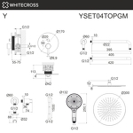 Превью фото №3  Система для душа скрытого монтажа WHITECROSS Y YSET04TOPGM (оружейная сталь)