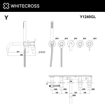 Превью фото №3  Смеситель для ванны скрытого монтажа WHITECROSS Y Y1240GL (золото)