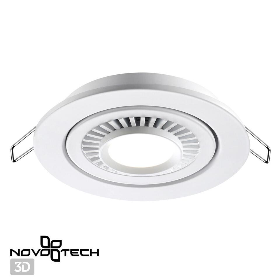Фото №7  NOVOTECH 358815 SPOT NT21 466 белый Светильник встраиваемый светодиодный IP20 LED 9W 770Лм 4000K 220V GESSO