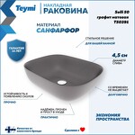 Превью фото №2  Раковина Teymi Раковина Solli 50 artceramic, накладная, Графит Матовая T50391
