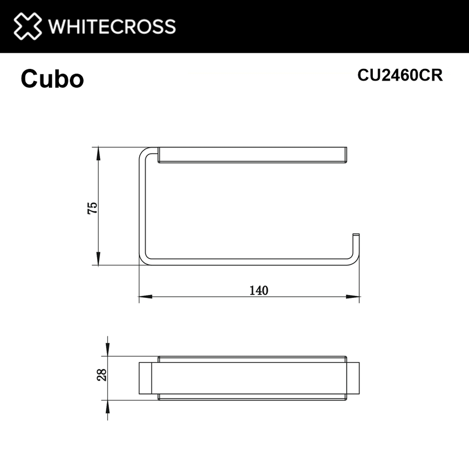 Фото №2  Держатель туалетной бумаги WHITECROSS Cubo CU2460CR (хром)
