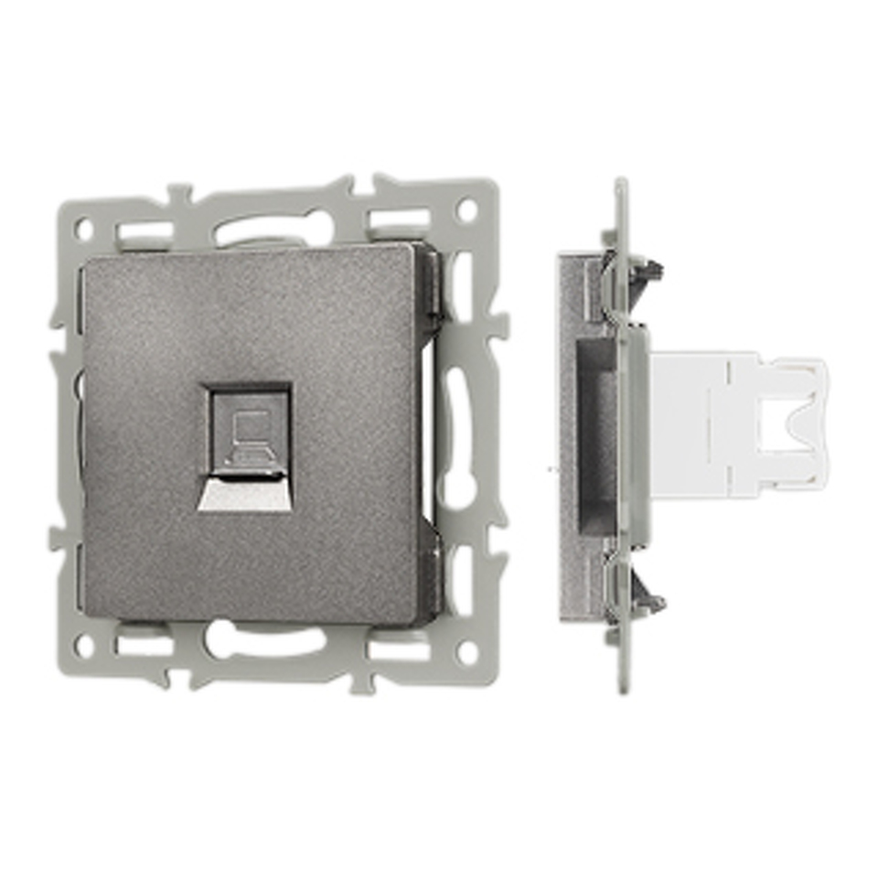 Фото №1  Розетка Arlight Механизм компьютерной розетки SCT-MPC1-PL-GR (RJ-45, CAT6) ( -)