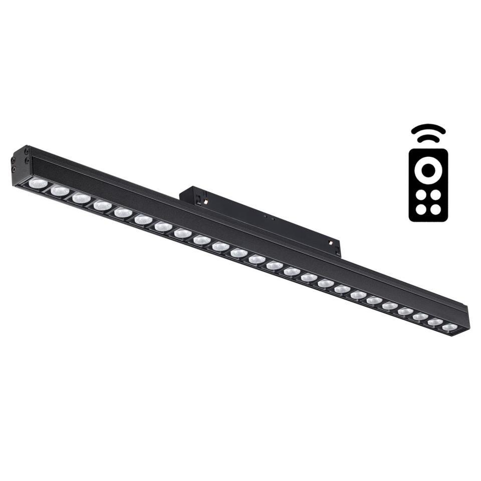 Фото №5  NOVOTECH 358624 SHINO NT21 064 черный Трековый низковольтный св-к диммируемый с ДУ, со сменой цв.температуры IP20 LED 3000~6500К 24W 48V FLUM