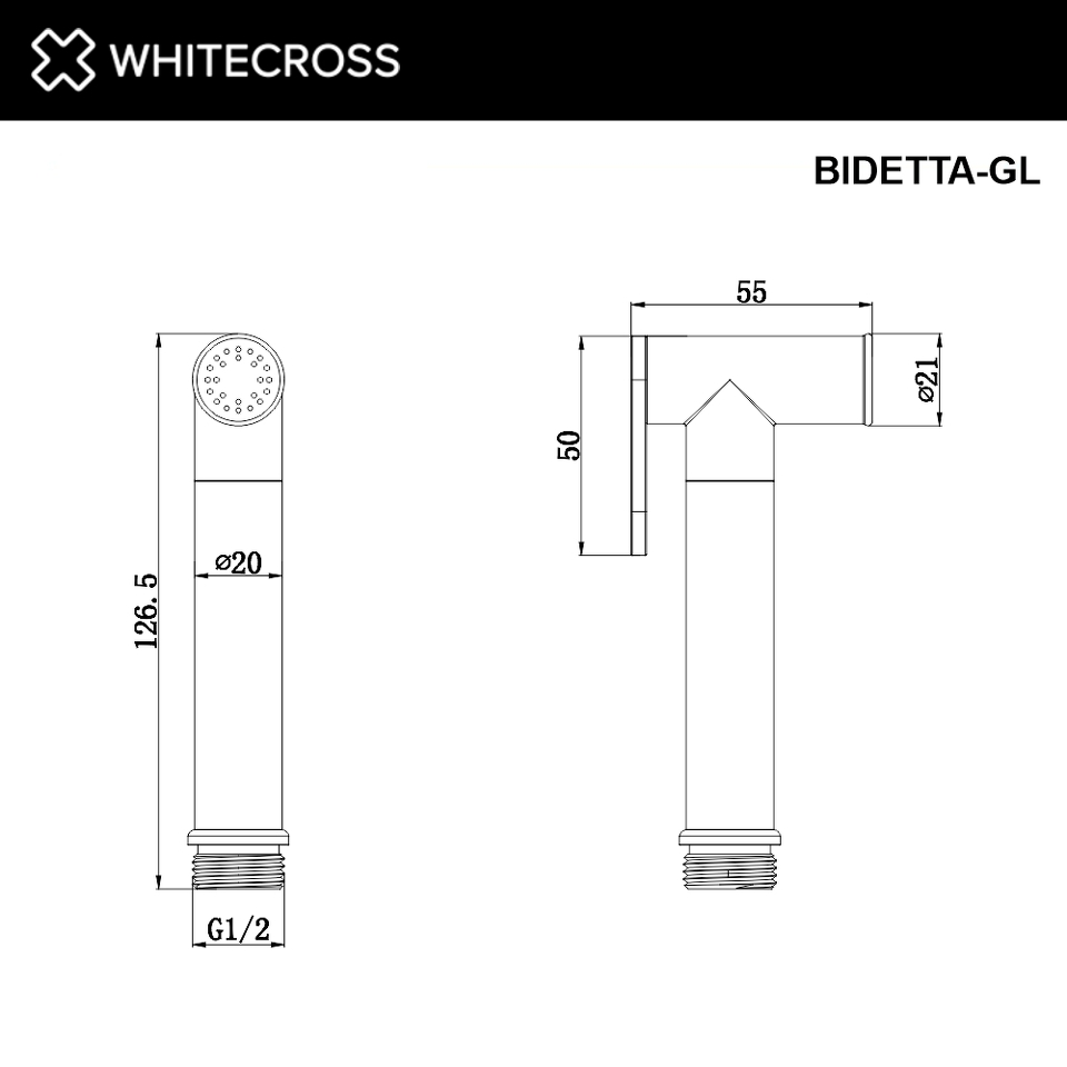 Фото №3  Лейка для биде WHITECROSS BIDETTA-GL (золото)
