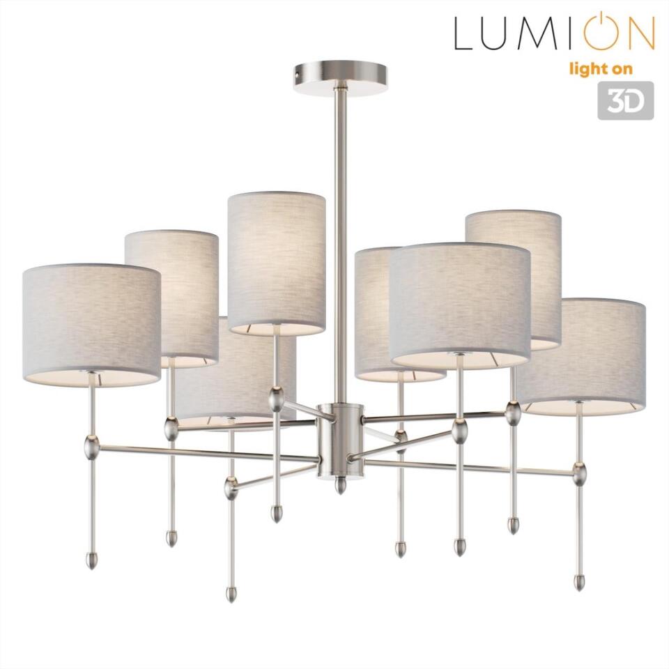 Фото №9  Люстра LUMION 8262/8C CLASSI LN26 062 металл/текстиль, никель/серый Люстра потолочная E14 8*40W 220V LATTI