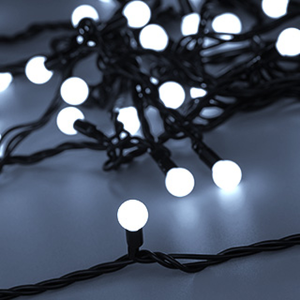 Фото №1  Ardecoled Светодиодная гирлянда ARD-BALL-CLASSIC-D13-10000-BLACK-100LED WHITE (230V, 7W) ( IP65)