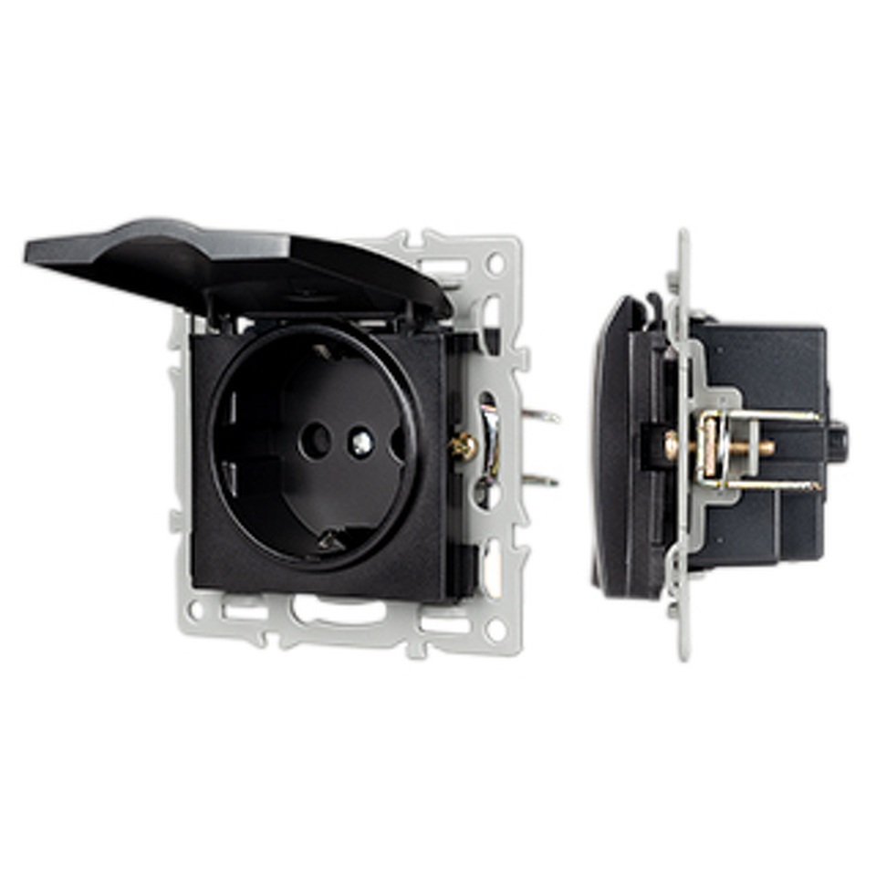 Фото №1  Розетка Arlight Механизм розетки влагозащищённый SCT-MCP-PL-BK (250V, 16A) ( -)