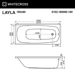 Превью фото №3  Ванна WHITECROSS Layla 180x80 "SMART" (золото)
