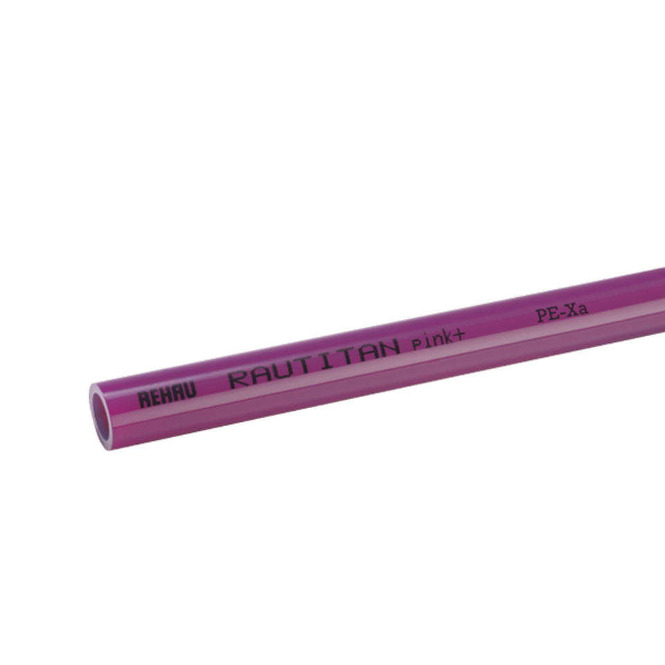 Фото №1  Труба отопительная REHAU Rautitan pink+ 20х2,8мм, бухта 120 м
