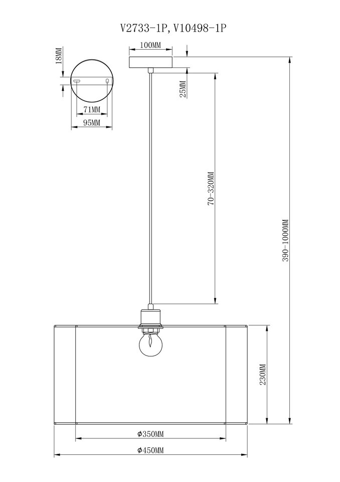 Фото №9  Подвесной светильник Светильник подвесной Moderli V10498-1P Room