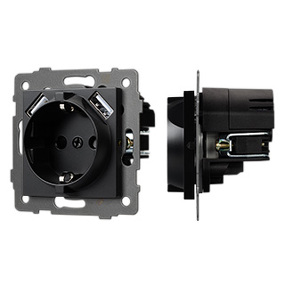 Фото Arlight Механизм розетки с USB зарядкой SCT-MUAA-PL-BK-V (250V, 16A) ( -)