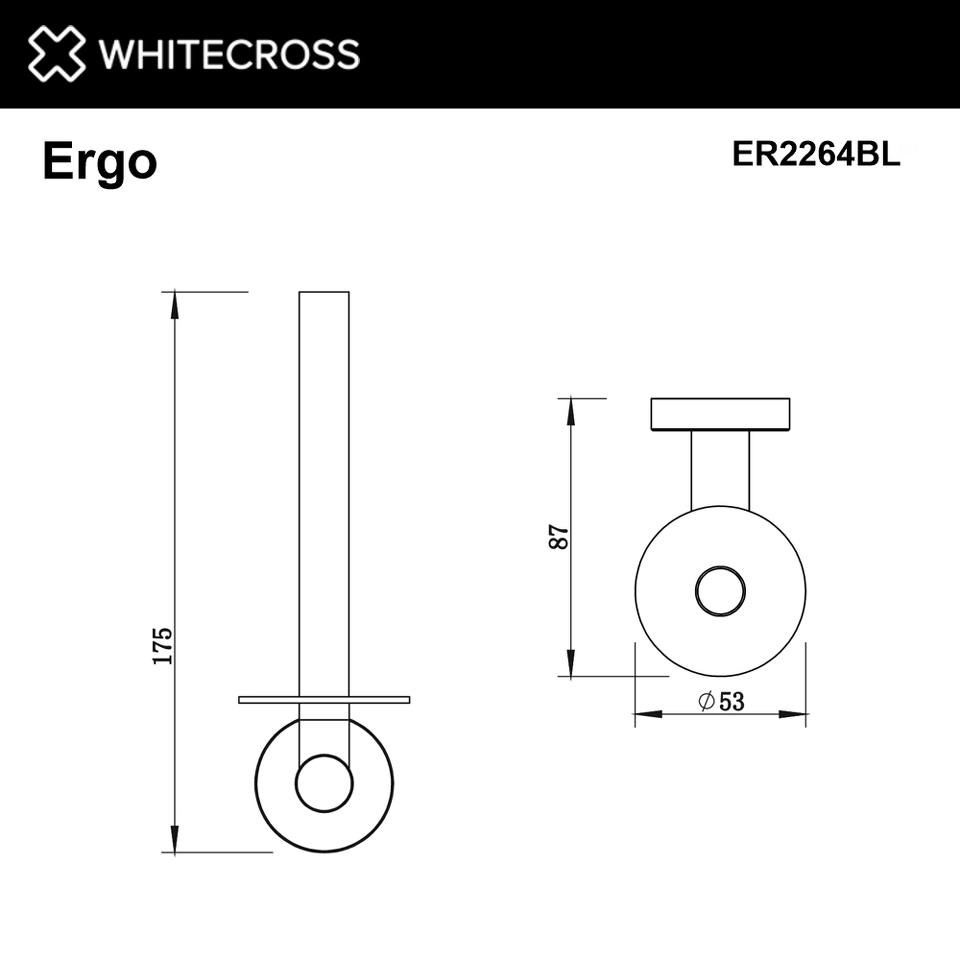 Фото №2  Держатель запасного рулона туалетной бумаги WHITECROSS Ergo ER2264BL (черный мат)