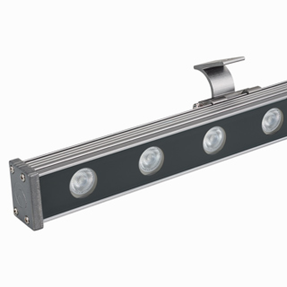 Фото №1  Arlight Светодиодный прожектор AR-LINE-1000S-18W-24V RGB (Grey, 30 deg, DMX512) ( Закрытый)