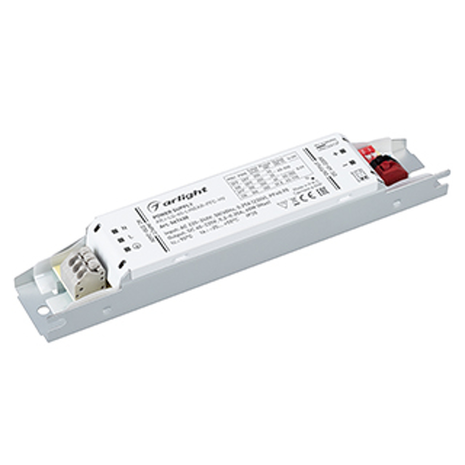 Фото №1  Arlight Блок питания ARJ-LG-60-LINEAR-PFC-HV (60W, 40-220V, 0.2-0.35A) ( IP20 Металл, 5 лет)