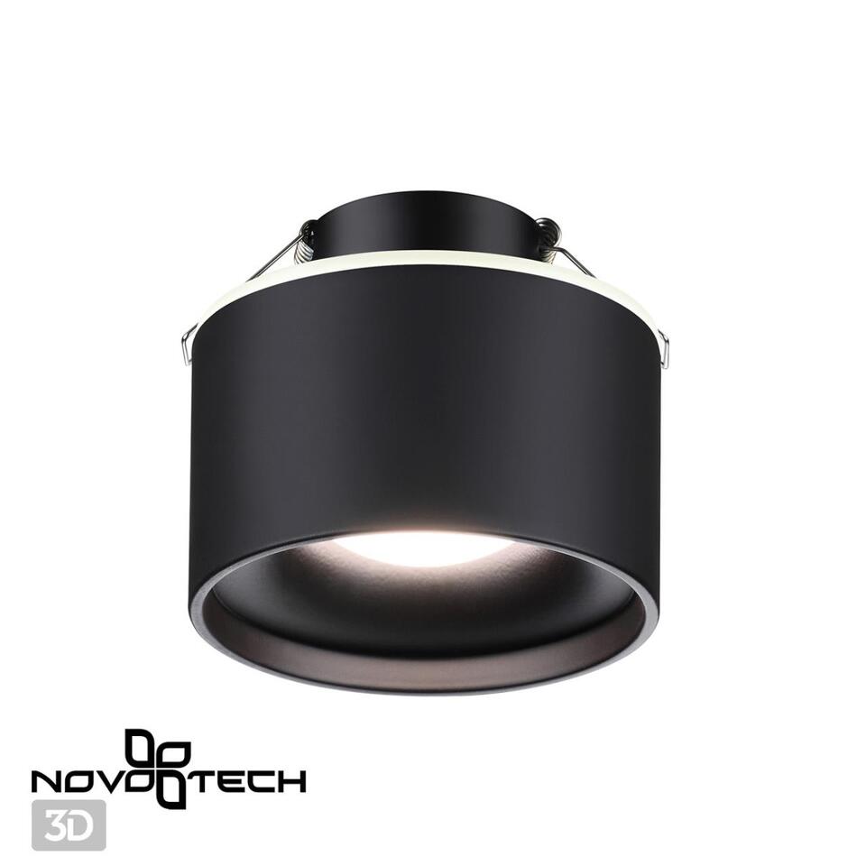 Фото №5  NOVOTECH 358962 SPOT NT22 447 черный Светильник встраиваемый с переключ. цв. температуры IP20 LED 3000К\4000К\6000К 12W вниз + 3W вверх 110-265V GIRO
