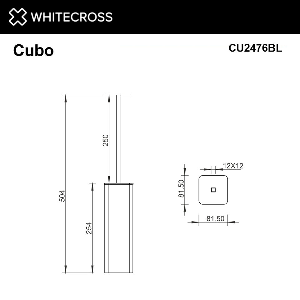 Фото №2  Ершик напольный WHITECROSS Cubo CU2476BL (черный мат)