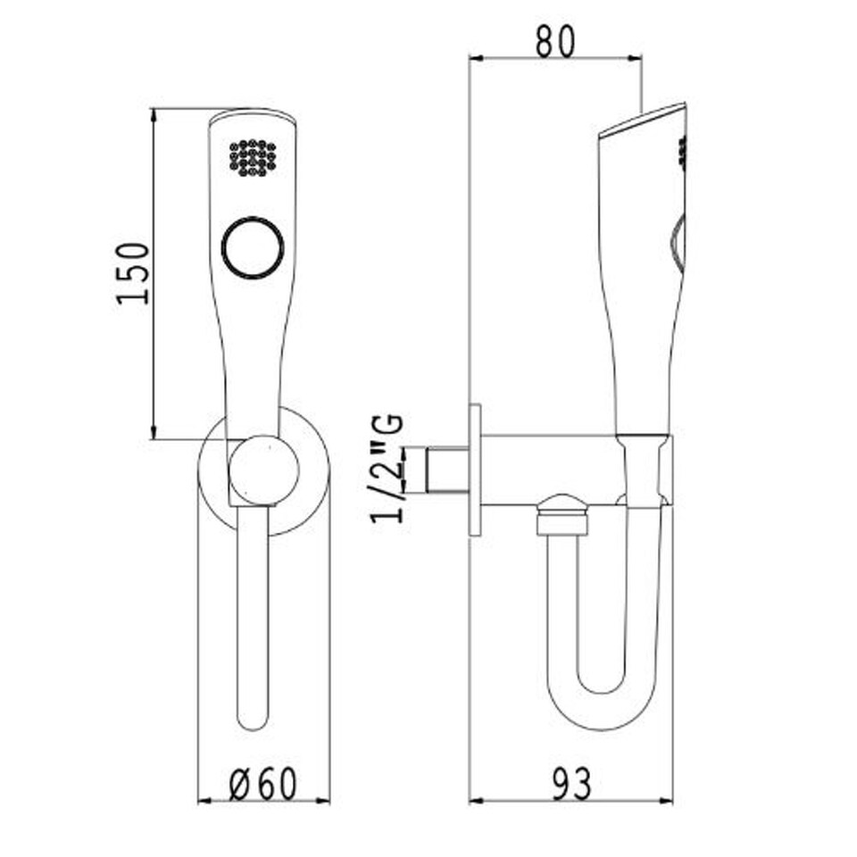 Фото №3  SD019CXX AQUAelite гигиенический гарнитур из ABS пластика Матовый чёрный, 38/05Q