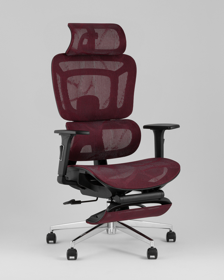 Фото №10  Кресло офисное TopChairs Nimbus бордовый