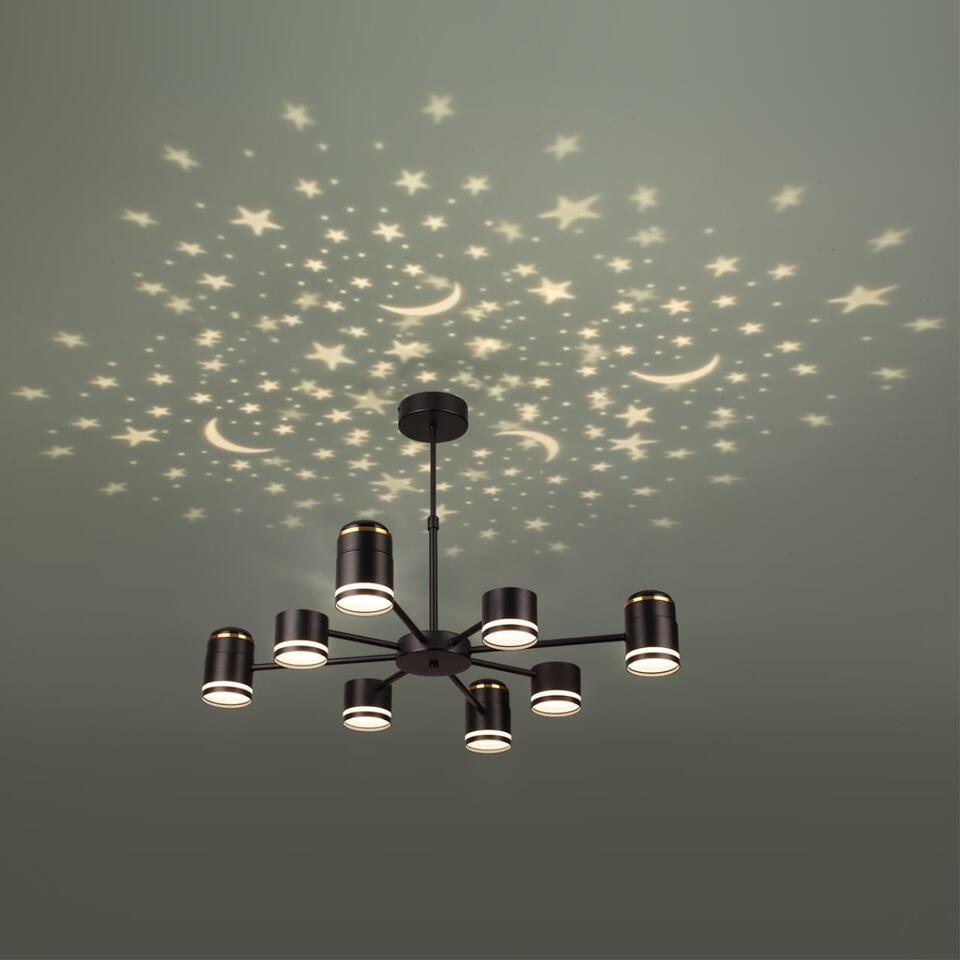 Фото №12  Люстра LUMION 8234/8C COMFI LN25 000 черный, металл/акрил Люстра потолочная GX53 LED 8*10W + LED-проектор 4*5W 2700К 220V VIRSAVA