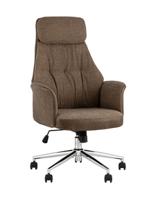 Фото Кресло офисное TopChairs Neoma коричневый экокожа ткань