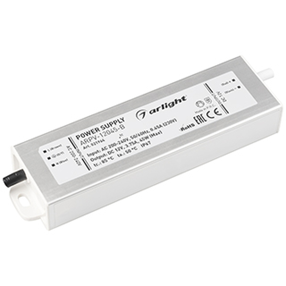 Фото №1  Arlight Блок питания ARPV-12045-B (12V, 3.8A, 45W) ( IP67 Металл, 3 года)